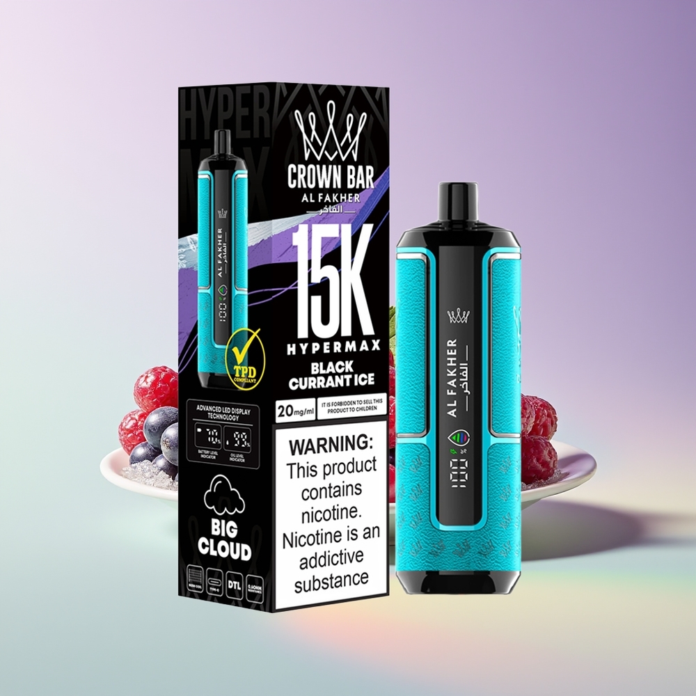 Wholesale Finland Al Fakher Crown Bar 15 000 Puffs Mustajää