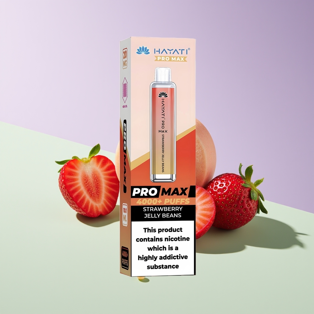 Wholesale Finland Hayati Pro Max 4000 Puhallusta Vape Mansikkahyytelöpapuja
