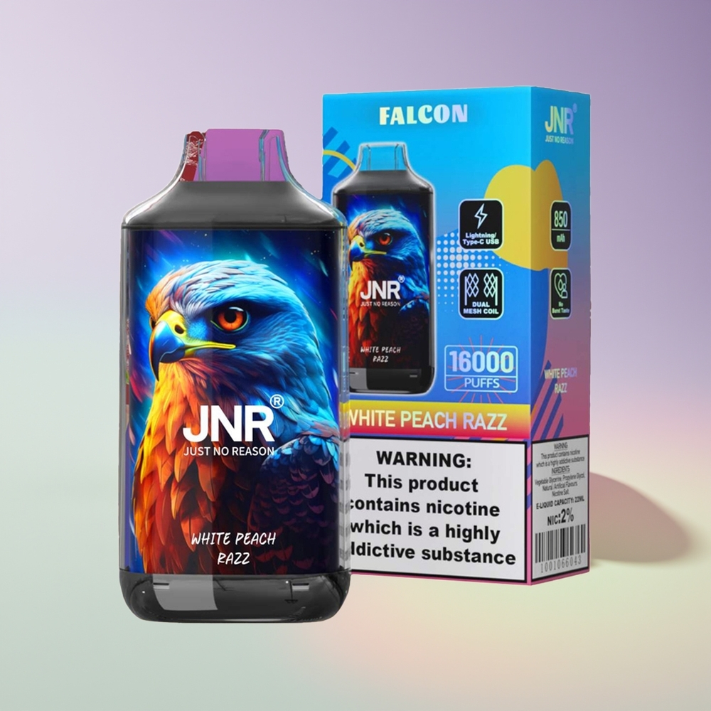 Wholesale Finland JNR Falcon 16000 Puffs Valkoinen Persikka Razz
