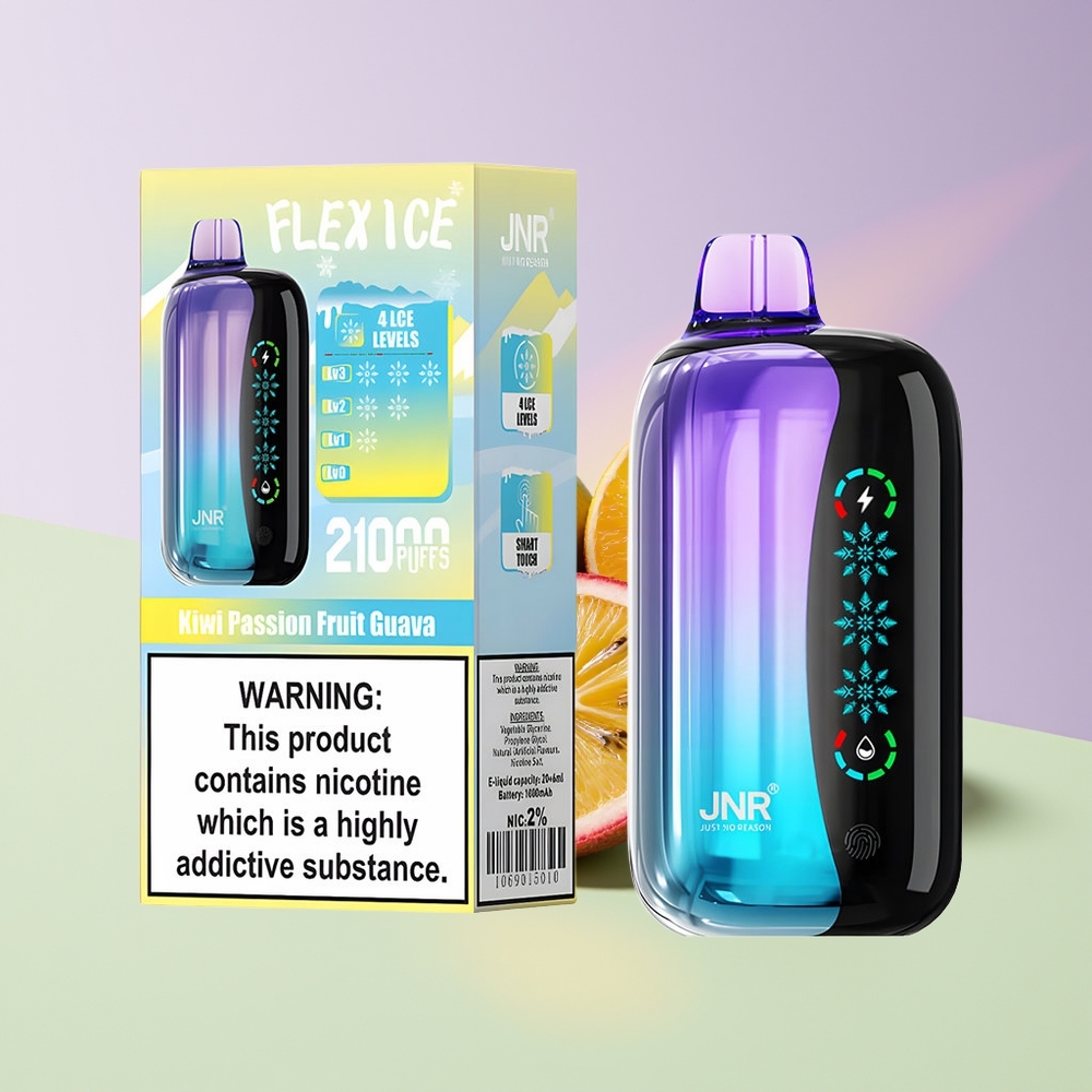 Wholesale Finland JNR Flex Ice 21000 Puffs Kertakäyttöinen Höyrystin Kiivi Passiohedelmä Guava