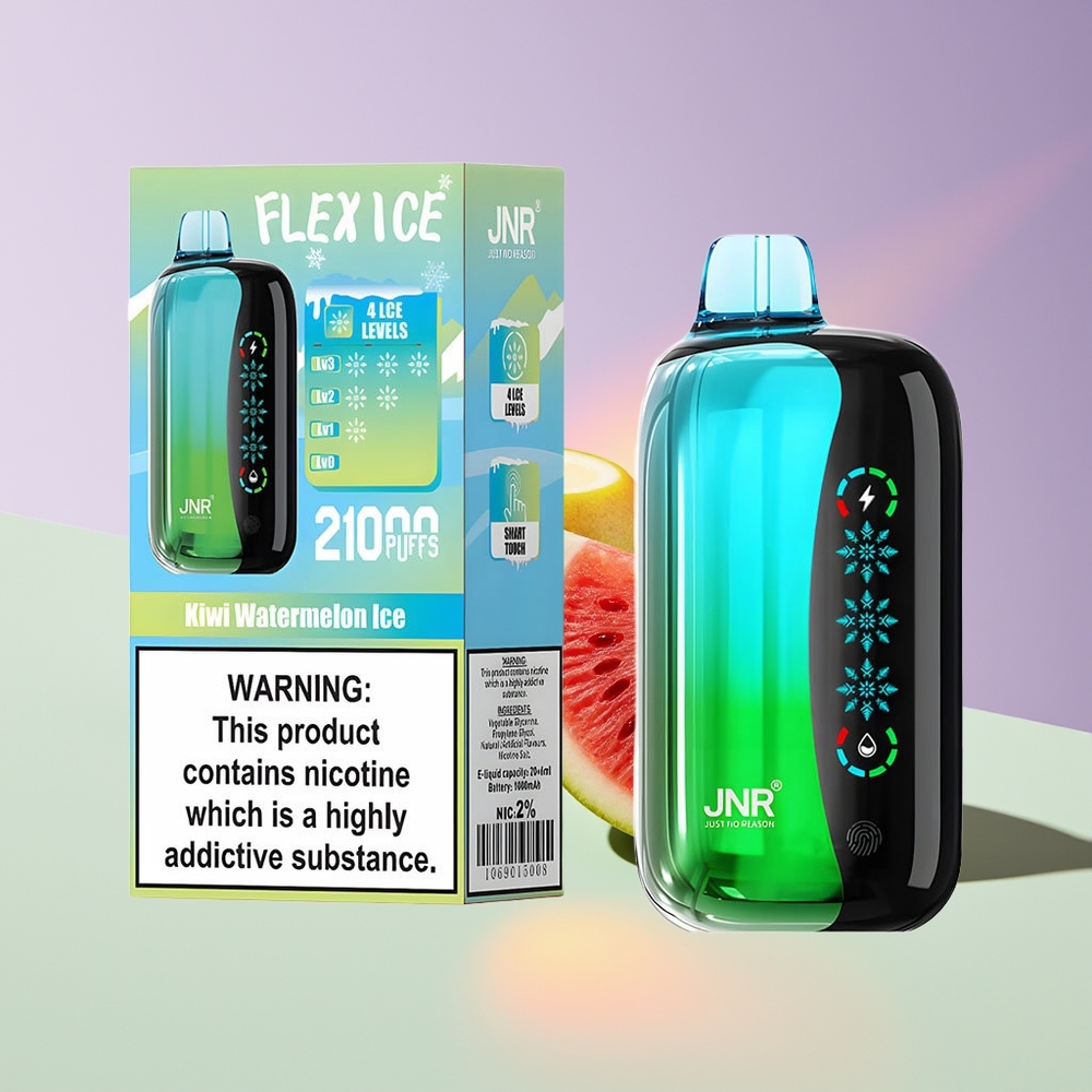Wholesale Finland JNR Flex Ice 21000 Puhallusta Kertakäyttöinen Höyrystin Kiivi Vesimeloni Jää