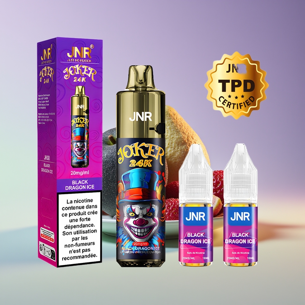 Wholesale Finland JNR Joker 24K Puffs 24000 Musta Lohikäärme Jää