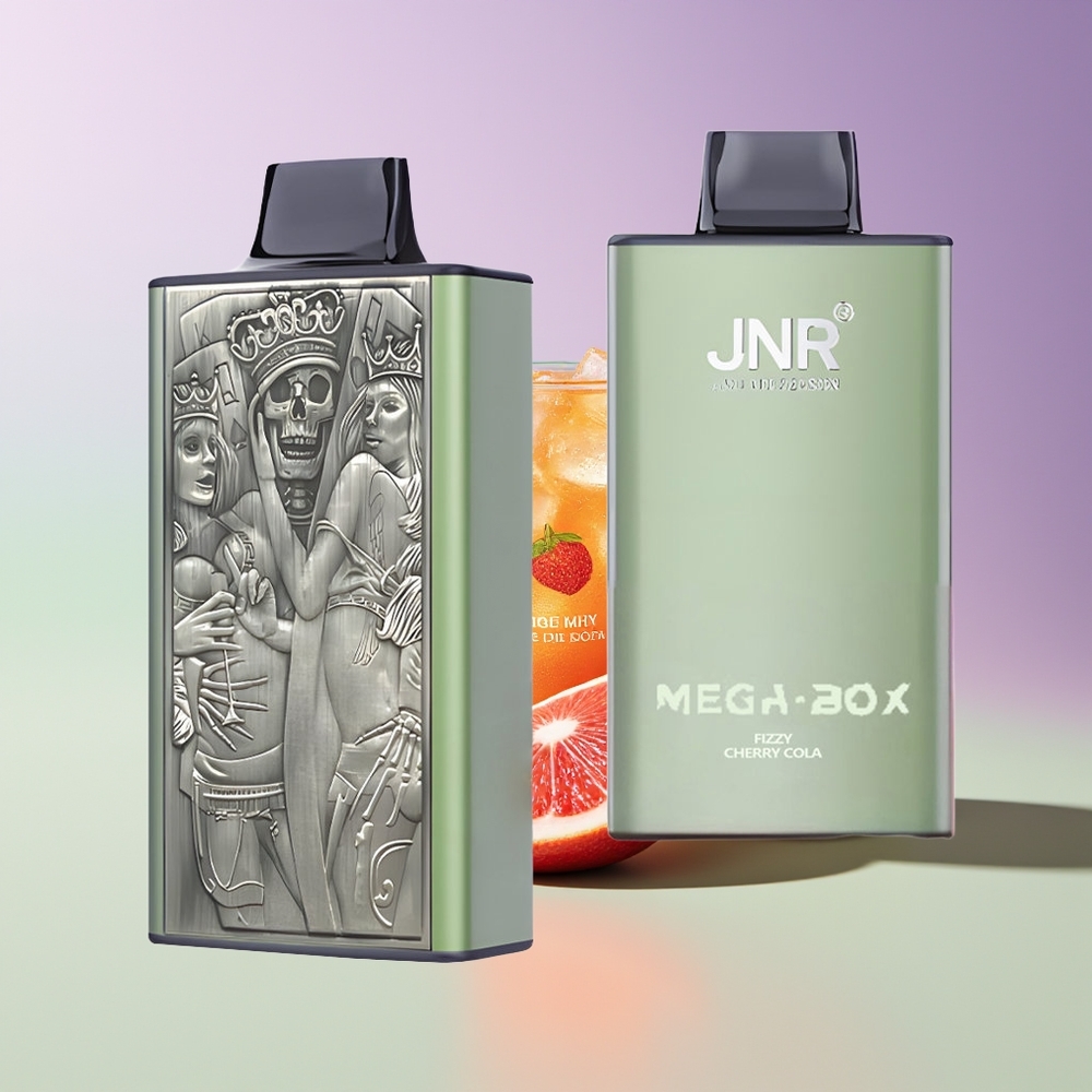 Wholesale Finland JNR Mega Box 25000 Puhallus Kertakäyttöinen Höyrystin Farkku Kirsikka Cola