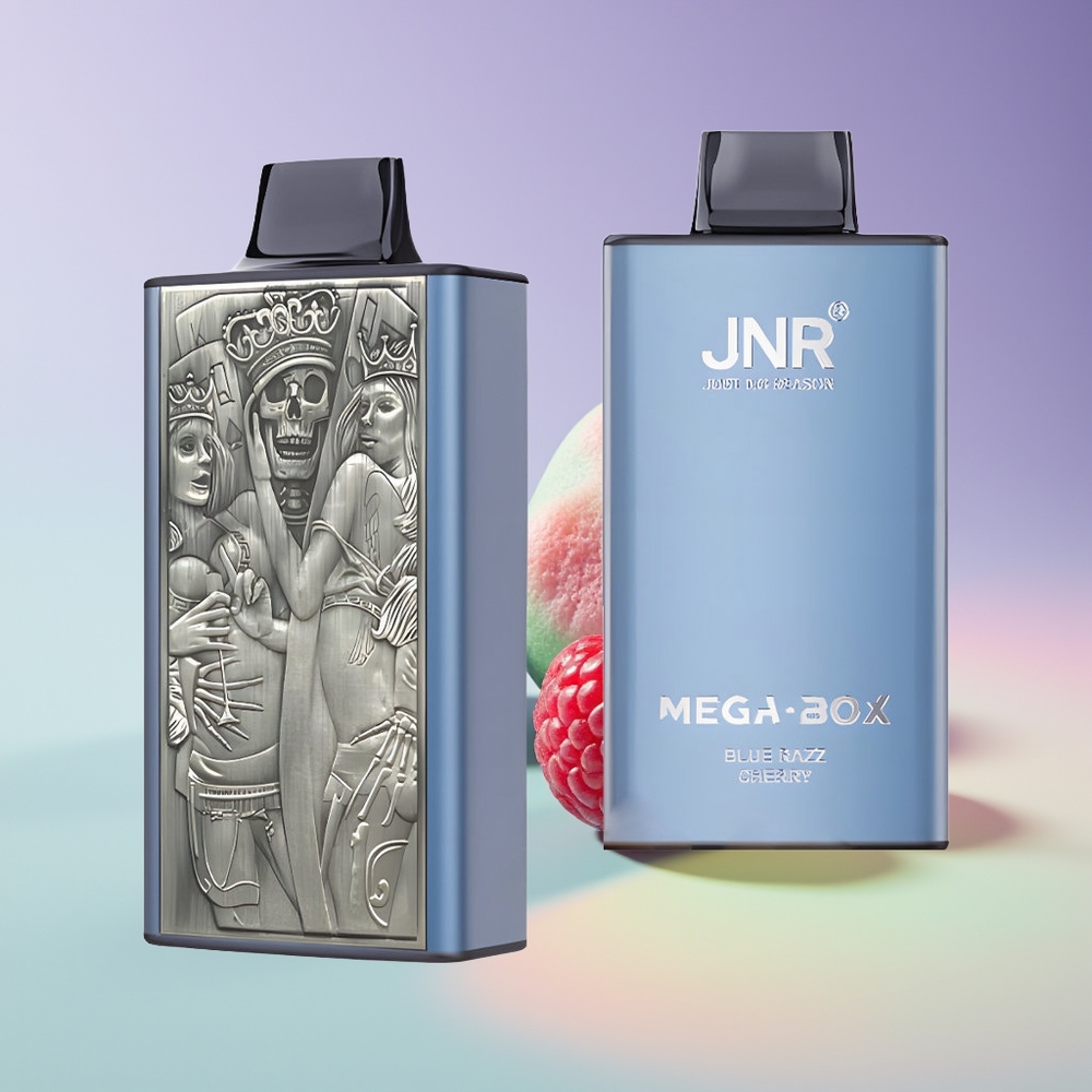 Wholesale Finland JNR Mega Box 25000 Puhallusta Kertakäyttöinen Höyrystin Sininen Vadelma Kirsikka