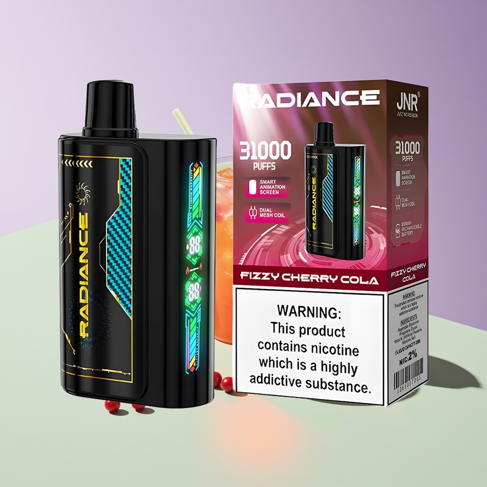 Wholesale Finland JNR Radiance 31000 Puhallus Kertakäyttöinen Höyrystin Fizzy Kirsikka Kola
