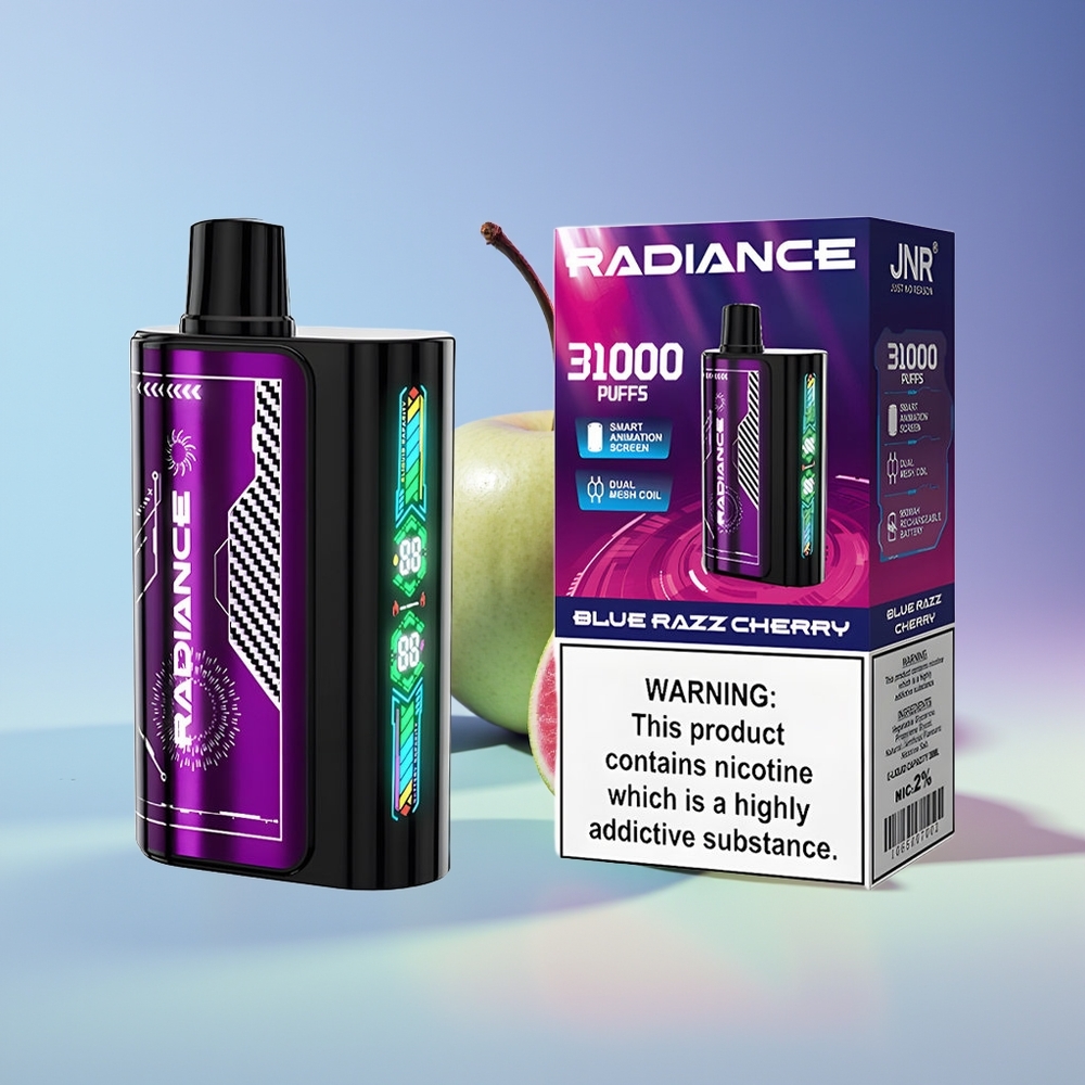 Wholesale Finland JNR Radiance 31000 Puhallus Kertakäyttöinen Höyrystin Sininen Vadelma Kirsikka