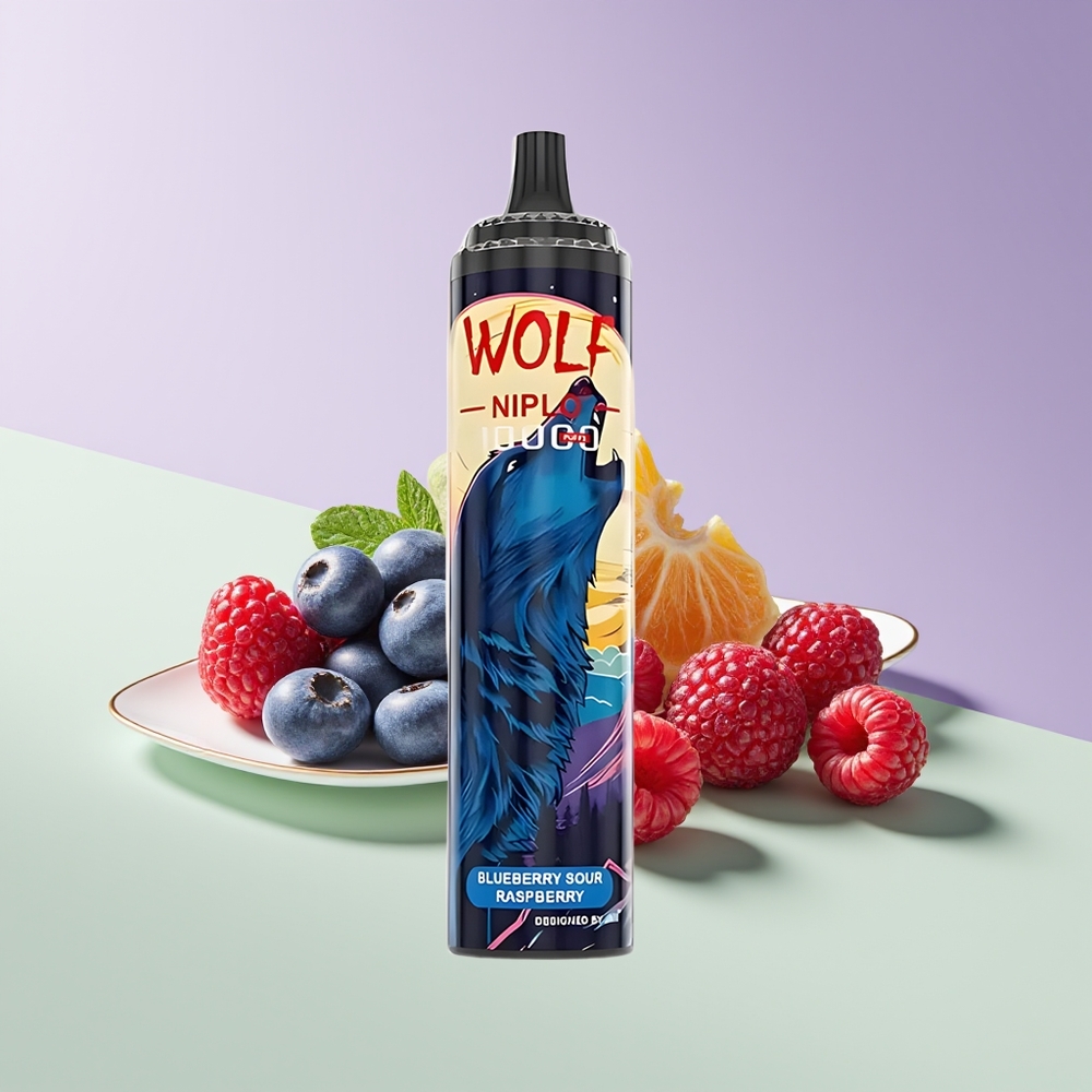 Wholesale Finland JNR Wolf Niplo 10000 Puffs Mustikka Hapan Vadelma