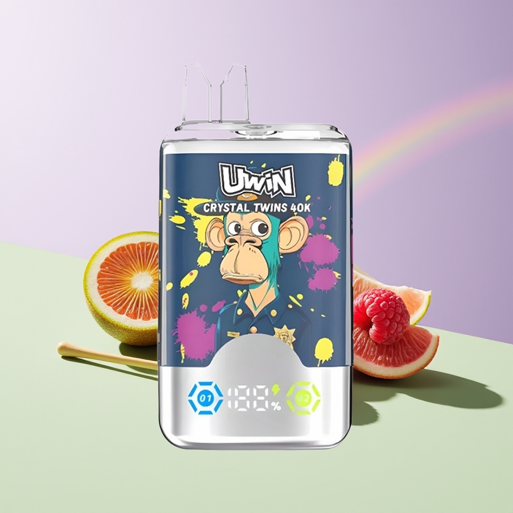 Wholesale Finland UWIN Crystal Twins 40000 Puffs Kiivi Passiohedelmä Guava Mustikka Vadelma
