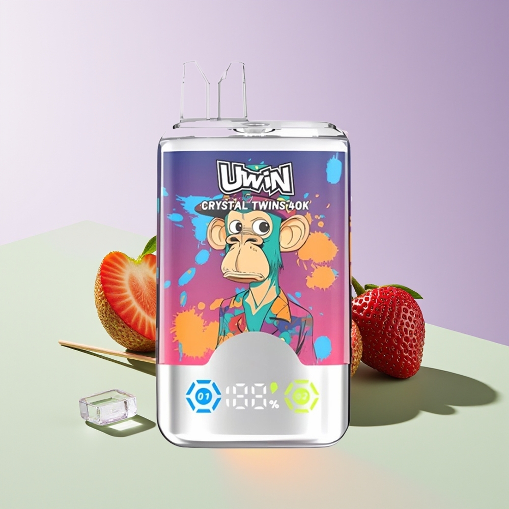 Wholesale Finland UWIN Crystal Twins 40000 Puffs Mansikka Kiivi Viinijäätelö