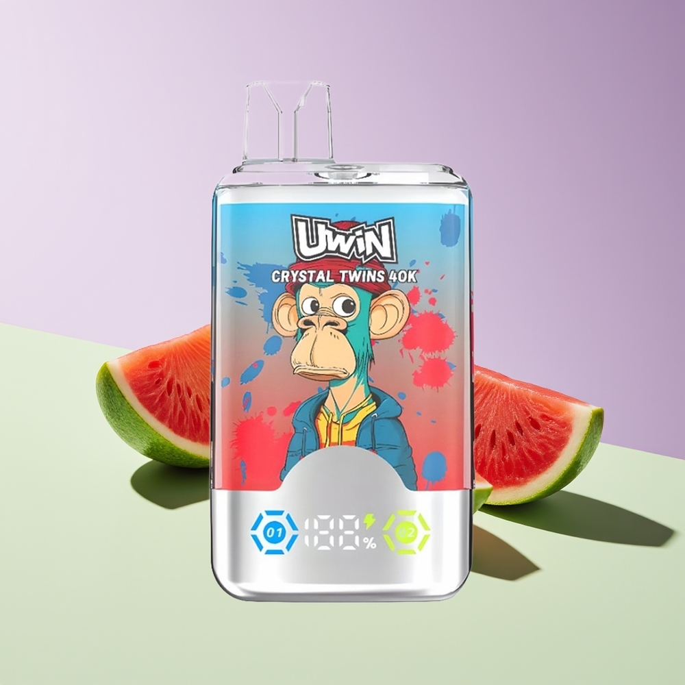 Wholesale Finland UWIN Crystal Twins 40000 Puffs Mansikka Vesimeloni Sitruuna Lime