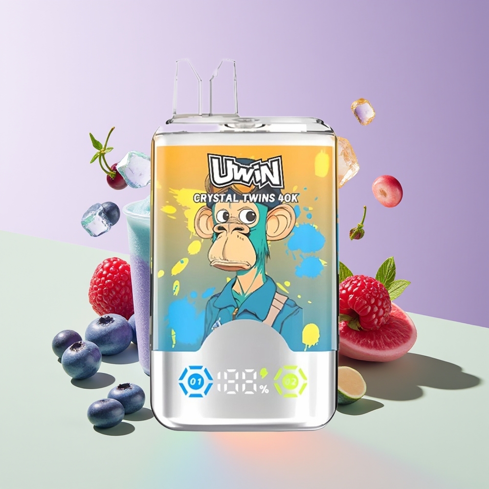 Wholesale Finland UWIN Crystal Twins 40000 Puffs Mustikka Vadelma Kirsikka Jää