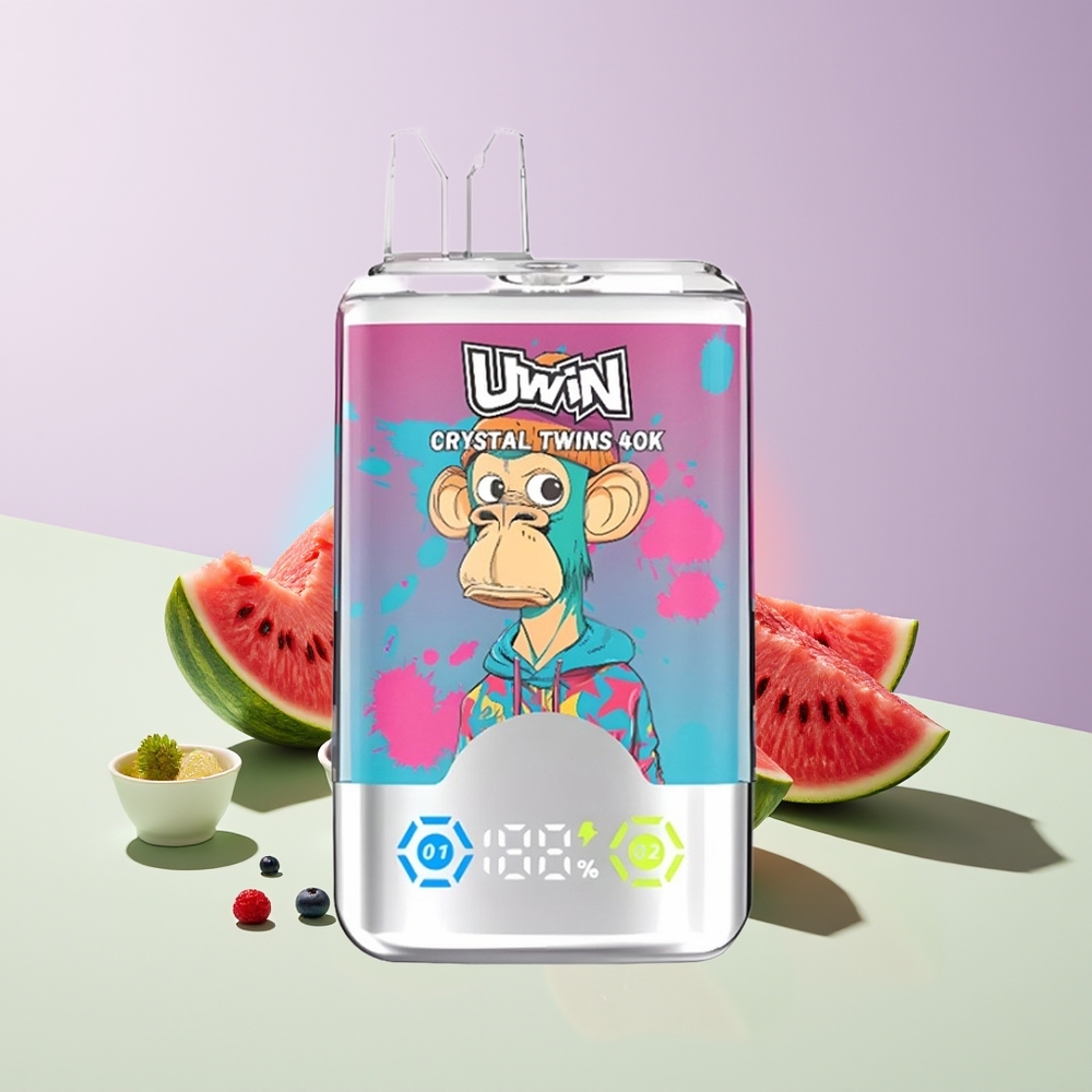 Wholesale Finland UWIN Crystal Twins 40000 Puffs Vesimeloni-Jää Marja-yhdistelmä