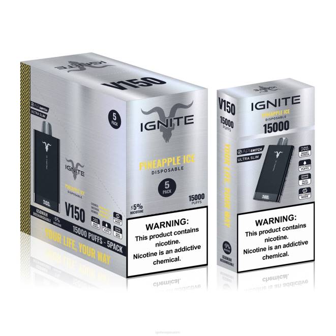 IGNITE V150 vape kynä 5 kpl pakkaus - IGNITE Puff Price ZJRL89 ananas jäätä