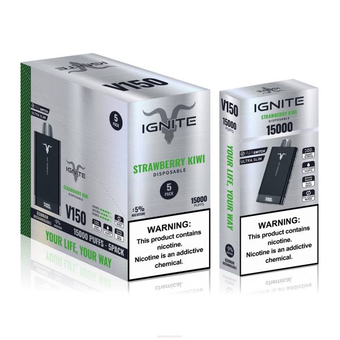 IGNITE V150 vape kynä 5 kpl pakkaus - IGNITE Vape Helsinki ZJRL92 mansikka kiivi