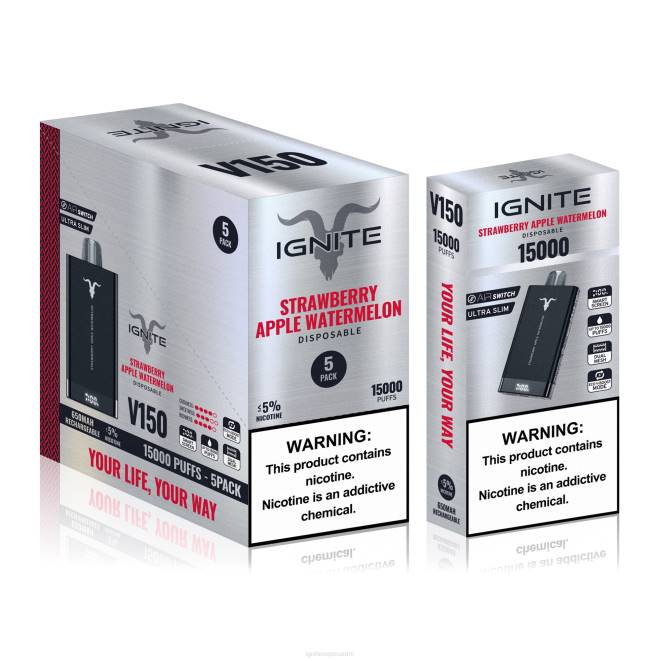 IGNITE V150 vape kynä 5 kpl pakkaus - IGNITE Vape Suomi ZJRL91 mansikka omena vesimeloni