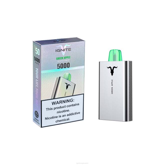 IGNITE V50 vape kynä - IGNITE Disposable Vape Review ZJRL157 vihreä omena