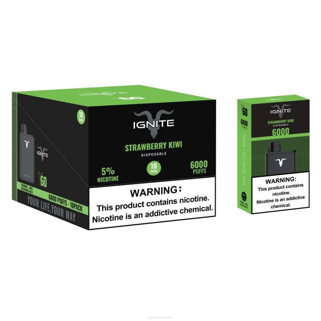 IGNITE V60 vape kynä 10 kpl pakkaus - Best IGNITE Flavors ZJRL26 mansikka kiivi