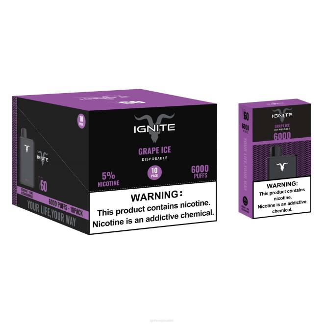 IGNITE V60 vape kynä 10 kpl pakkaus - IGNITE Nicotine Vape Reviews ZJRL18 rypäleen jäätä