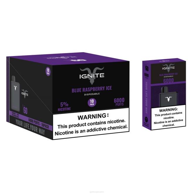 IGNITE V60 vape kynä 10 kpl pakkaus - IGNITE Vape Reviews ZJRL15 sinistä vadelmajäätä