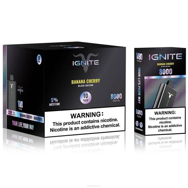 IGNITE V80 vape kynä 10 kpl pakkaus - Best IGNITE Flavors ZJRL6 banaani kirsikka