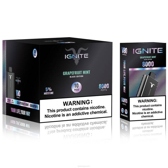 IGNITE V80 vape kynä 10 kpl pakkaus - IGNITE Nicotine Vape Reviews ZJRL58 greippi minttu