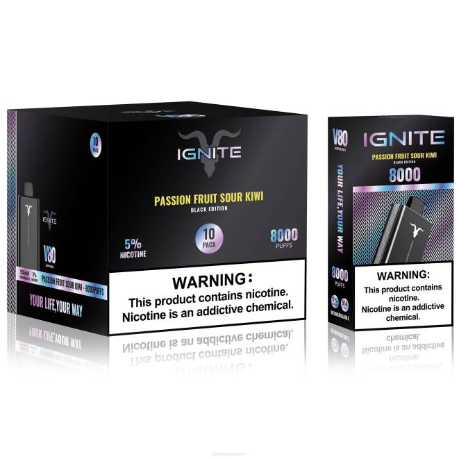 IGNITE V80 vape kynä 10 kpl pakkaus - IGNITE Vape Helsinki ZJRL62 passionhedelmä hapan kiivi
