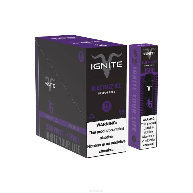 IGNITE V15 vape kynä 10 kpl pakkaus - Best IGNITE Flavors ZJRL96 sininen razz-jää