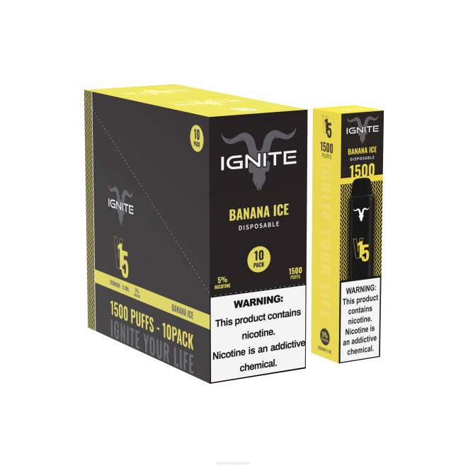 IGNITE V15 vape kynä 10 kpl pakkaus - IGNITE Vape Suomi ZJRL11 banaani jää