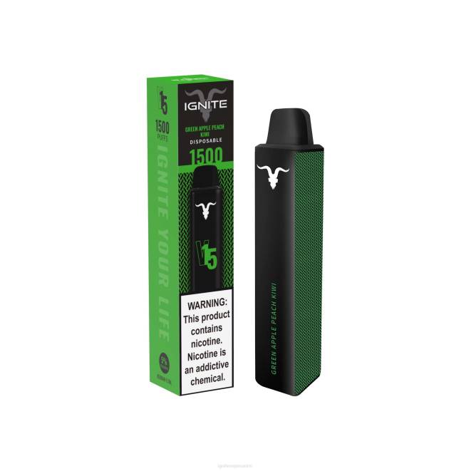 IGNITE V15 vape kynä - IGNITE Vape Helsinki ZJRL112 vihreä omena persikka kiivi