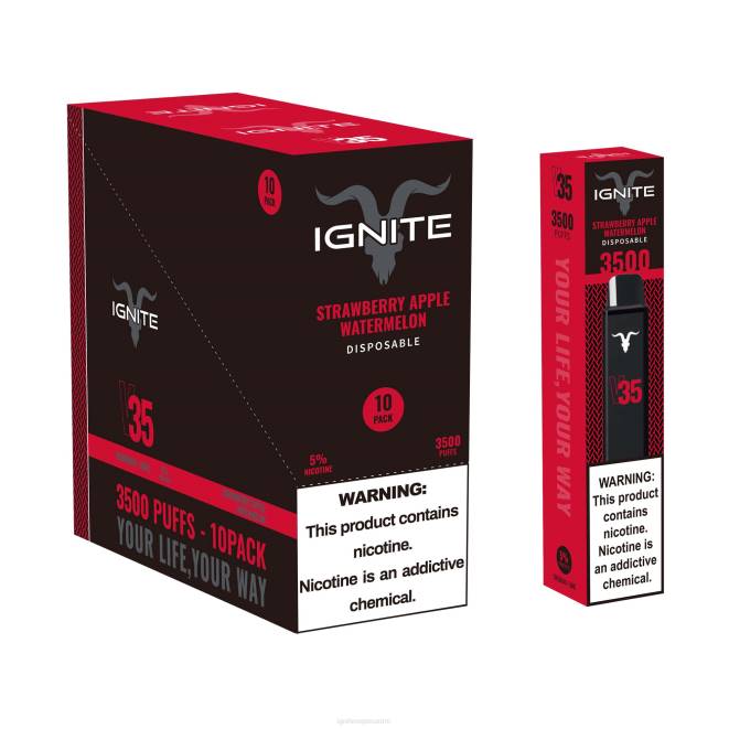 IGNITE V35 vape kynä 10 kpl pakkaus - Best IGNITE Flavors ZJRL126 mansikka omena vesimeloni