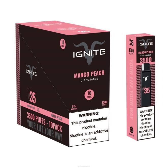 IGNITE V35 vape kynä 10 kpl pakkaus - IGNITE Disposable Vape ZJRL124 mango persikka