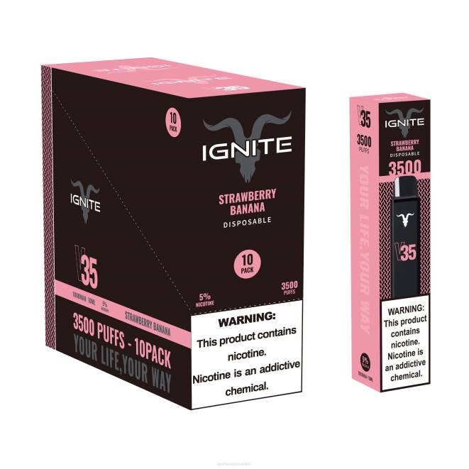 IGNITE V35 vape kynä 10 kpl pakkaus - IGNITE Nicotine Vape Reviews ZJRL128 mansikka banaani