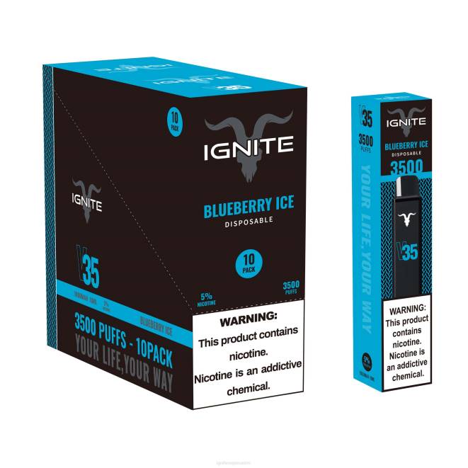 IGNITE V35 vape kynä 10 kpl pakkaus - IGNITE Puff Price ZJRL119 mustikka jäätä