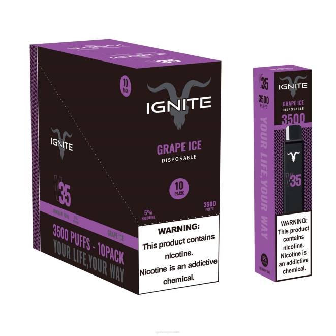 IGNITE V35 vape kynä 10 kpl pakkaus - IGNITE Vape Helsinki ZJRL122 rypäleen jäätä