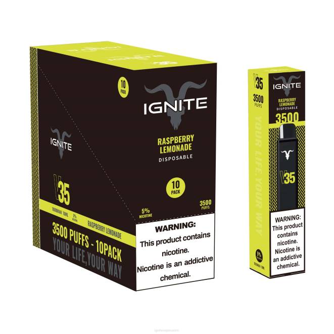 IGNITE V35 vape kynä 10 kpl pakkaus - IGNITE Vape Reviews ZJRL125 vadelma limonadi