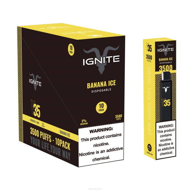 IGNITE V35 vape kynä 10 kpl pakkaus - Best IGNITE Flavors ZJRL16 banaani jää